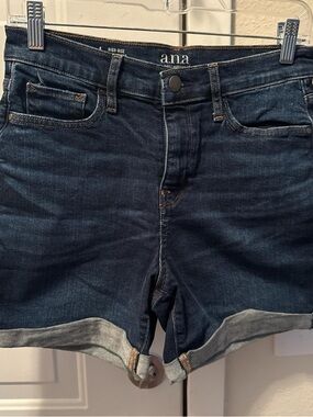 a.n.a High-Rise Dark Blue Denim Shorts